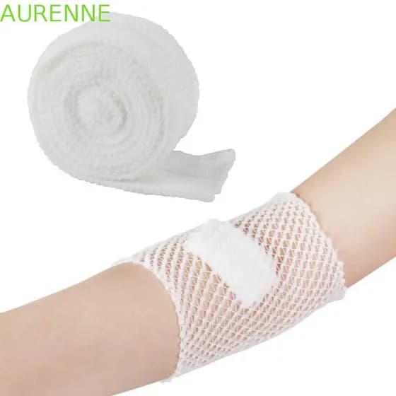 Bandagem De Malha AURENNE , Tubular De Rede Elástica De Poliéster Elástico Respirável Branca De 2 M