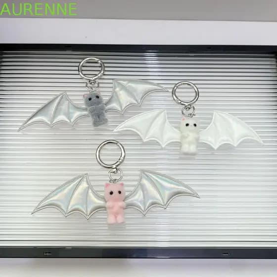 Chaveiro De Urso De Morcego AURENNE , Mini Boneca Flocado Y2K , Pingente De Bolsa Fofo De Animal Com Revestimento De Pil