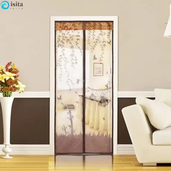 Tela De Porta Magnética ISITA , Cortinas De Malha De Desenho Animado Com Fechamento Automático , Rede Leve E Durável , C