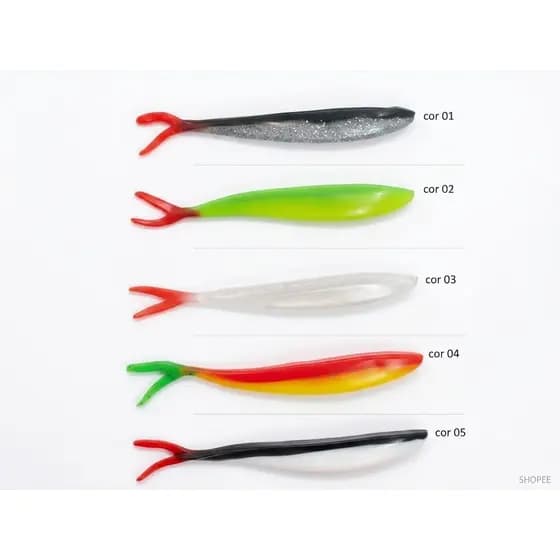 Isca artificial silicone peixe super realista 10,50 cm kit com 05 peças