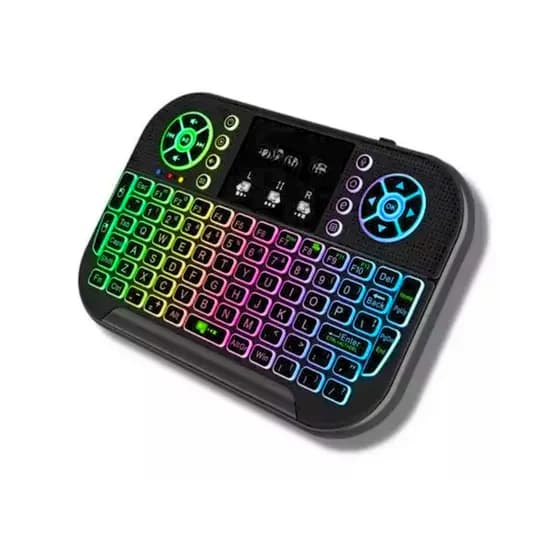 Mini Teclado LED Bluetooth Wireless Receptor USB Smart TV e PC