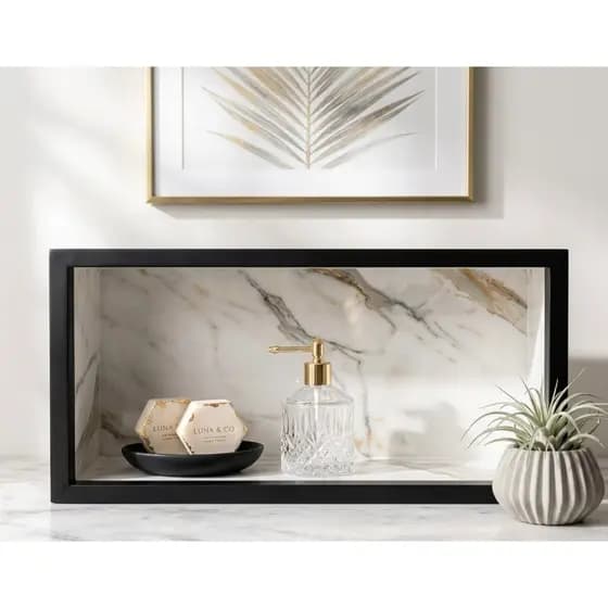Nicho de Porcelanato 60x30 cm para Banheiro | Embutido na Parede | Acabamento Moderno