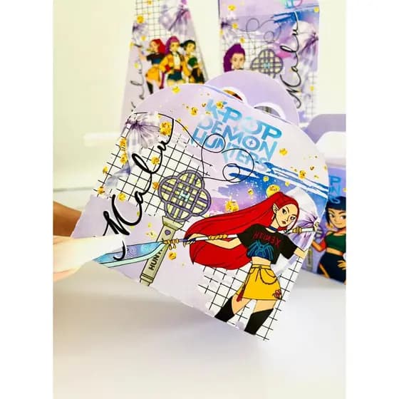 Kit Guerreiras K-pop Aquerelado PEGUE E MONTE | Kit Completo | Lembrancinha |Aniversário | Decoração