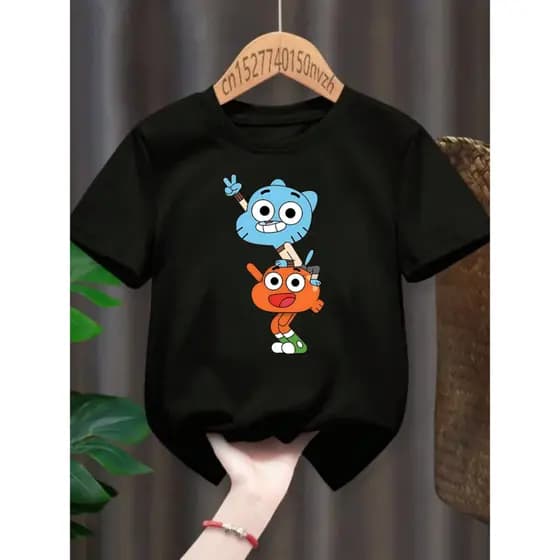 Camisa Camiseta Gumball Infantil Juvenil Unissex Personalizada 100% Algodão mundo de gumball