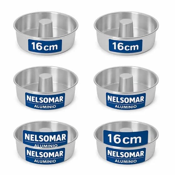 Kit 6 Formas de Bolo Pudim 16cm - Assa Rápido