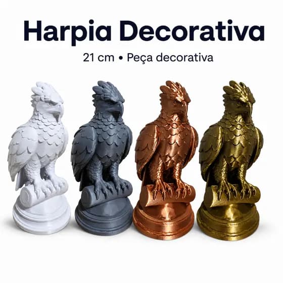 Harpia Decorativa 21cm Estátua Enfeite Decoração Sala Escritório Estante Elegante