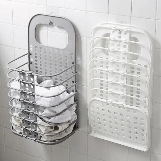 Cesto Roupa Suja Dobravel De Parede Organizador Multiuso Para Lavanderia Cesta Supenso Retratil