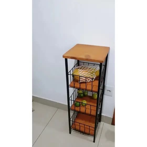 Fruteira Porta Filtro 3 andares em OFERTA Suporte para Filtro ENVIO IMEDIATO (amarelo) Fruteira Artesal Rustica