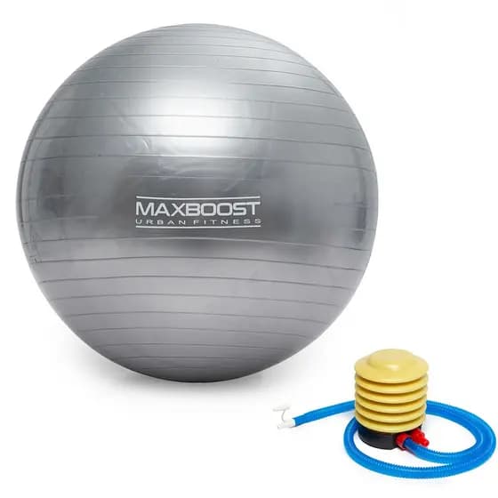 Kit Bola de Pilates Maxboost 55cm com Bomba de Ar Fitness Yoga Exercícios Equilíbrio e Fortalecimento Core