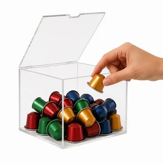 Porta Capsulas De Café Em Acrílico Caixa Organizadora Nespresso Dolce Gusto Premium