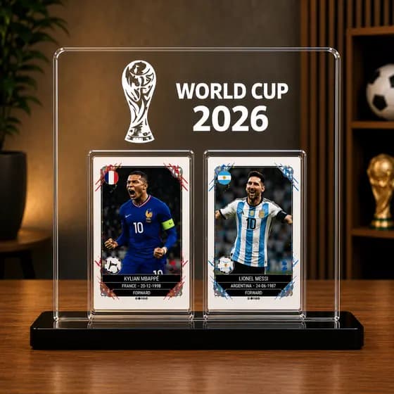 Totem Porta Figurinhas Da Copa Em Acrílico Para 2 Figurinhas
