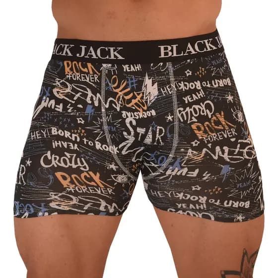 Kit 10 Cuecas Boxer Estampadas Masculinas Microfibra Adulto Black Jack