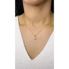 Colar Feminino Coração Dourado Transparente – Presente Romântico e Bijuteria Fina