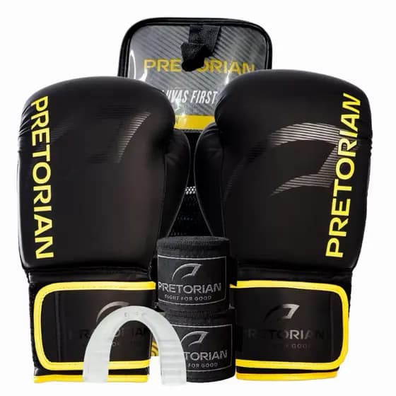 luva De Boxe FX2/BRINDE BANDAGEM E BUCAL MUAI THAY Kickboxing -Nivel Profissional Pretorian (ENVIO IMEDIATO)