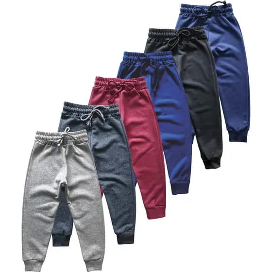 Kit 6 Calças Moletom Grosso Flanelado Infantil Menino- Envio Imediato