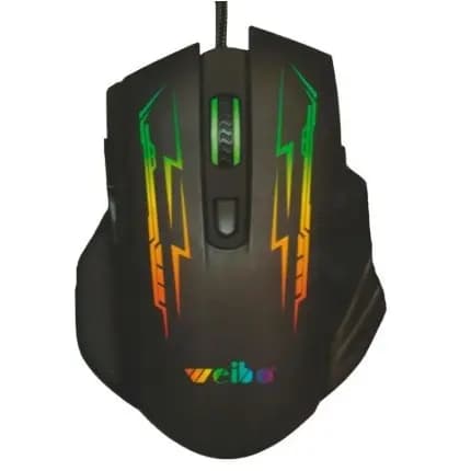 Mouse Gamer Óptico X8 com Iluminação LED RGB, DPI Ajustável de 1600/2400/3200 e 7 Botões - Weibo