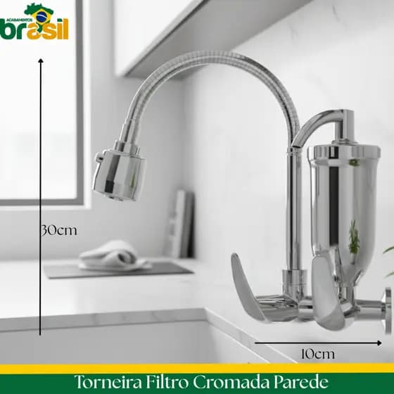 torneira Filtro Cozinha torneira cromada parede pia Gourmet torneira filtro cromada 2 jatos