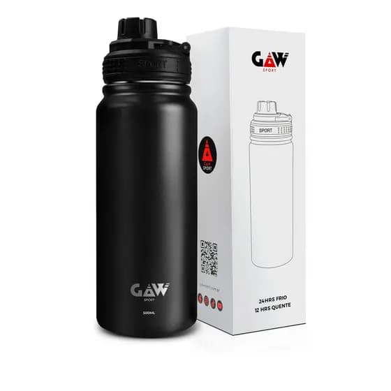 Garrafa Térmica Squeeze Água Quente e Fria Gaw Sport 500 ML Original Inox