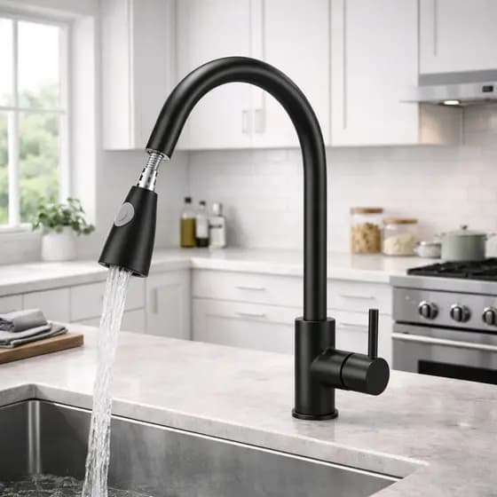Torneira Gourmet Monocomando Com Extensor Ducha - Preta