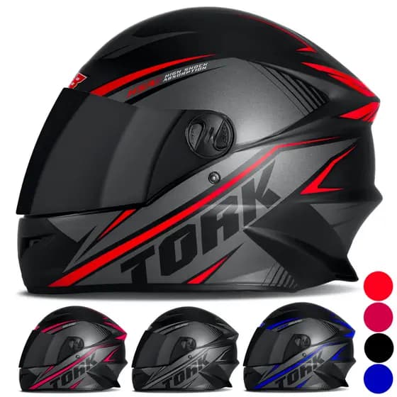 Capacete Fechado Moto Modelo R8 Várias Cores Tamanho 56 58 60 Viseira Fumê Pro Tork
