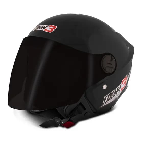 Capacete New Liberty Tree Com Viseira Fumê Aberto Preto Brilhante Pro Tork Barato Tamanhos 56 58 60