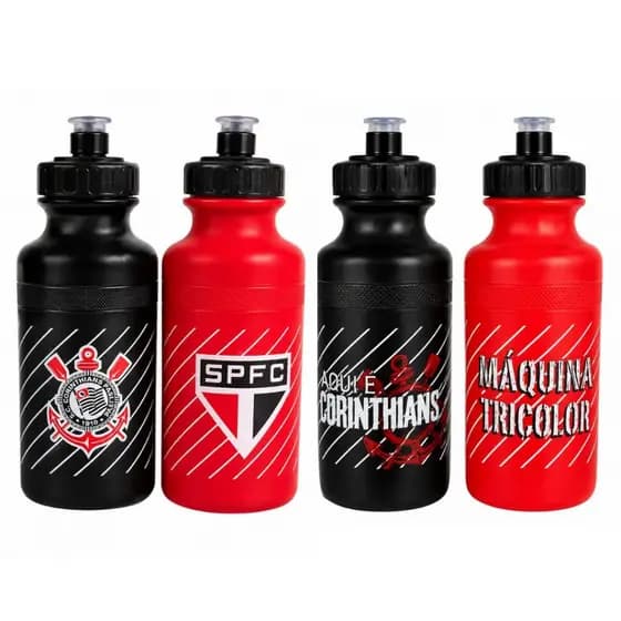 Garrafa Squeeze de Água Time Corinthians São Paulo 500 ML Futebol Time