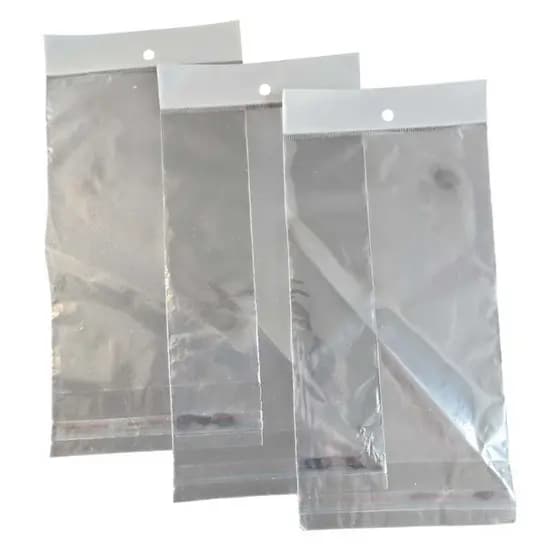 Saco Adesivado Plástico Solapa Com Furo 11x23,5 100 Un