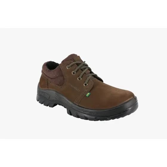 Bota Botina De Segurança Cano Baixo Ecosafety Couro Legitimo