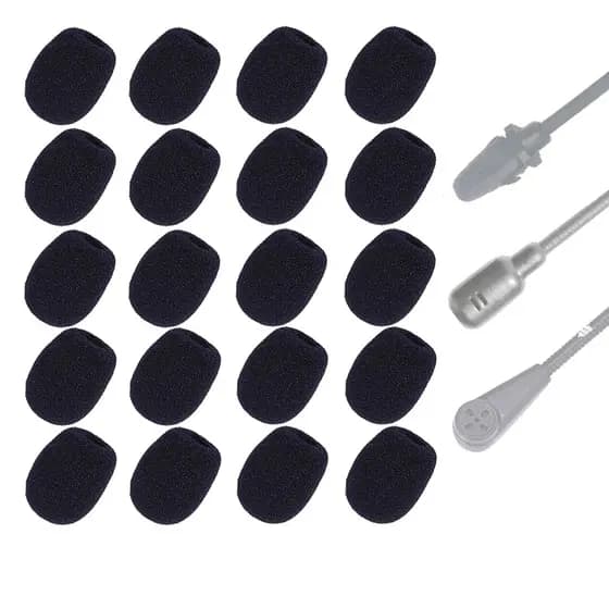 Espuma Para Microfone Headset Telemarketing Intercomunicador V6 - 30mm x 20mm (20 unidades) mai