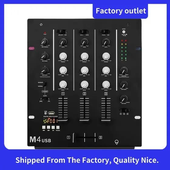 DJ Mixer De 3 Canais Com Interface De Áudio Integrada Bandas Para Barra De Palco KTV Console De Mixagem De Disco De Dese