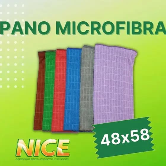 Pano Microfibra QUADRICULADO para limpeza Kit com 2un