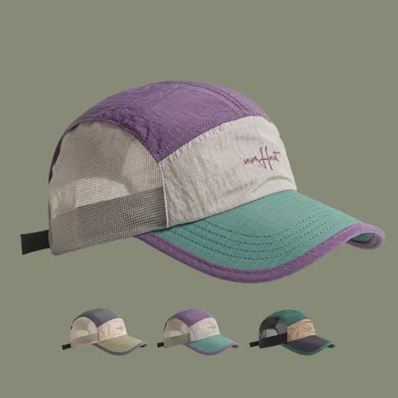 Boné Five Panel Bordado Malha Nylon Vintage Americano Praia Corrida Ciclismo Masculino Feminino Chapéu