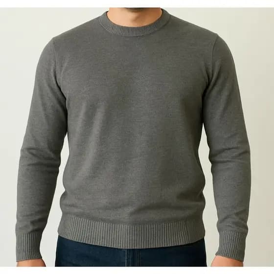 Blusa Sueter Masculina Lisa de Frio Suéter de Tricô Inverno Gola Redonda Malha Grossa Básica Tam. M G GG