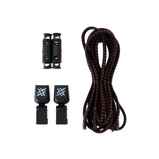 Cadarço Elástico HUPI LACES Preto / Vermelho