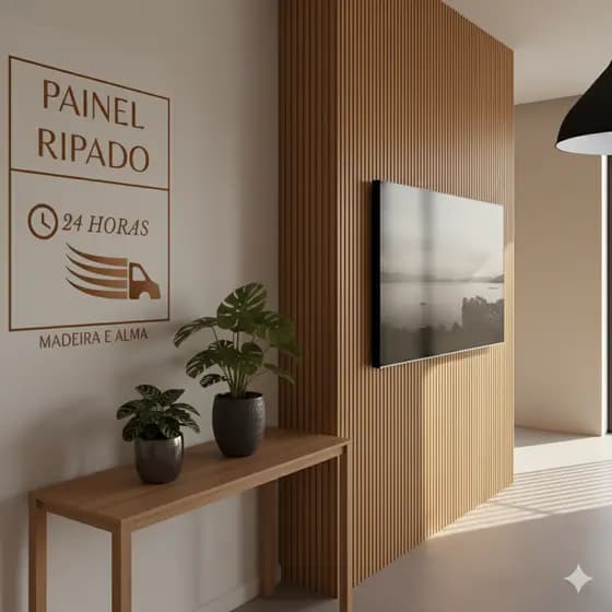 Revestimentos Placas de Ripados Painel Decorativo MDF 45x11cm Casa Parede Luxo Moderno