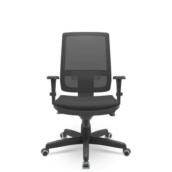 Cadeira Escritório Brizza Tela Slider 3D Base Stand Plaxmetal Ergonômica Sem Apoio de Cabeça Nr-17