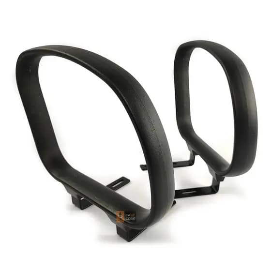Par De Braço Fixo Corsa Metal Slim Para Cadeira Escritório Apoio PP Preto