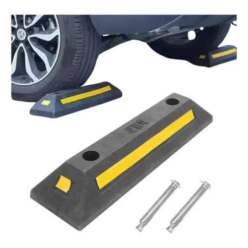 Bate Rodas Limitador De Vaga Estacionamento 54cm Faixa Refletivo Condomínios Garagem Residencia Comercio Bucha Parafuso