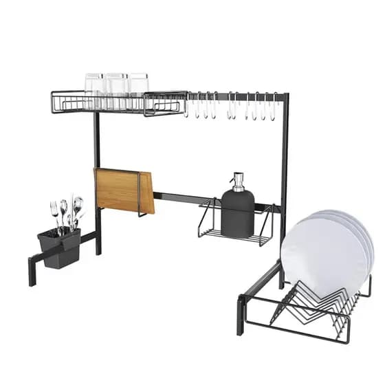 Escorredor De Pratos E Louça Cozinha Suspensa Reforçado 63cm Cor Preto