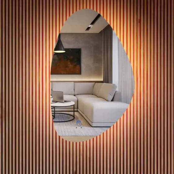 Espelho Orgânico 80x51cm com 3 TONS DE LED e SENSOR DE MOVIMENTO