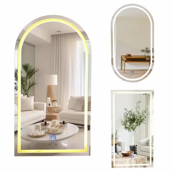 Espelho Jateado 1,10X60cm 3 TONS DE LED e SENSOR de MOVIMENTO Decoração, Camarim, Lavabo, Grande