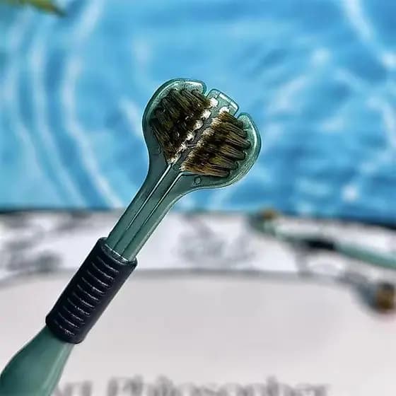 Kit2 Escova De Dentes De Três Lados De 360 Graus Macaron Adulto Cerdas Macias Cabeças Duras Saburra De Língua Cuidado