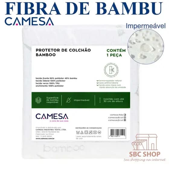 Capa Colchão Bambu Solteiro Casal Queen King Protetor de Colchão Silencioso Impermeável Bamboo Camesa