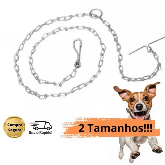 Corrente para Cães Coleira Resistente de Ferro Reforçado Cachorro Bezerro Correia