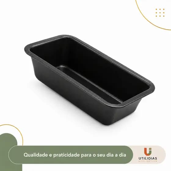 Forma de Pão Retangular Antiaderente Preta – Assadeira para Bolo e Pão