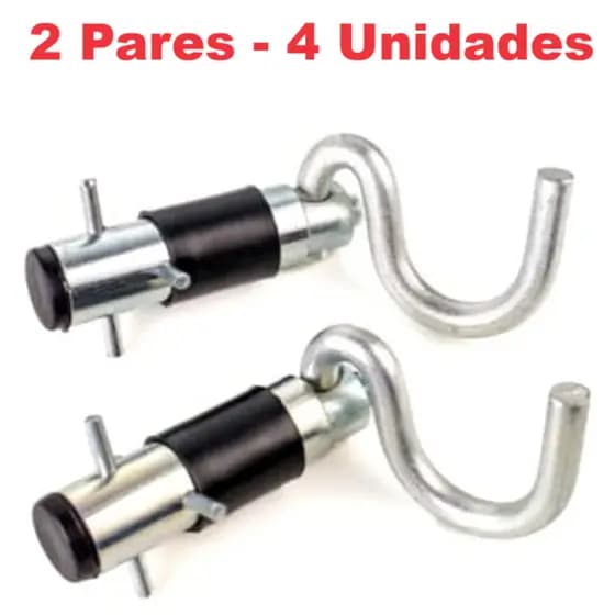 Kit 2 Pares Gancho Armador tipo Batom Retrátil Cromado para Rede de Descanso