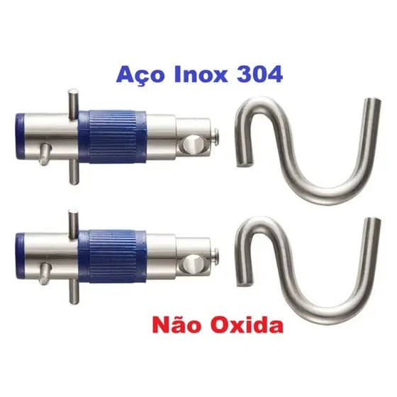 Gancho Armador tipo Batom inox retrátil de atar rede de descanso - 1 Par