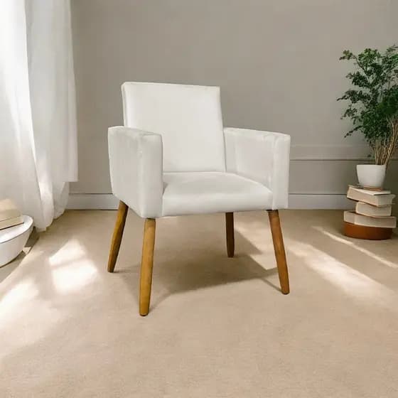 Poltrona Decorativa Para Sala Reforçada Para Recepção Escritório Consultório Suede Cores