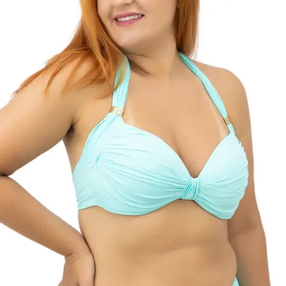 Sutiã Sustentação Avulso Com Bojo Bolha Top De Amarrar Pescoço e Costas Biquíni Feminino Roupa Banho