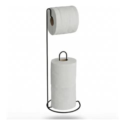 Suporte Papel Higiênico Preto Inox Banheiro Porta Rolo Aço